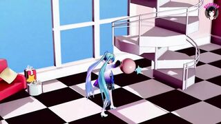 Asian babes' 3D cartoon sex extravaganza with multiple partners in filthy dance