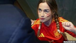 Meet a Spanish babe with big booty, getting nailed in anal👌 and DP in a parking lot after a soccer match!!