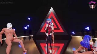 Scorching anime babes strip down for sultry 3D sex thrills