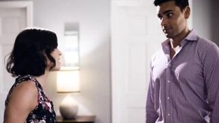 Jealous wife surprises hubby and sitter with a hot threeway!