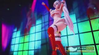 Moaning MMD broad spreads Santa's sack on her 3D cartoon snow-blonde thighs