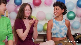 Lesbian babes engage in fetish-filled heat with lesbian love