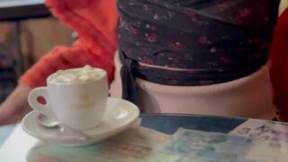 Cats don't wear panties —  but I take off my panties in a cafe (part 1) 
