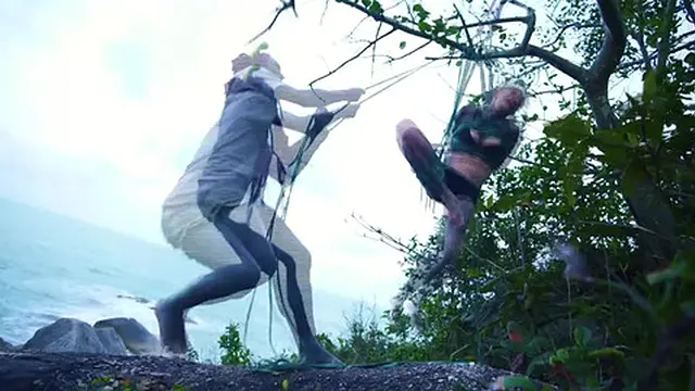 Lily Lu's rope-whipped ass🍑 in public bondage gangbang