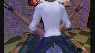 Pantyhose Beauty Pleasureeds by 3 Guys at a Sports Bar