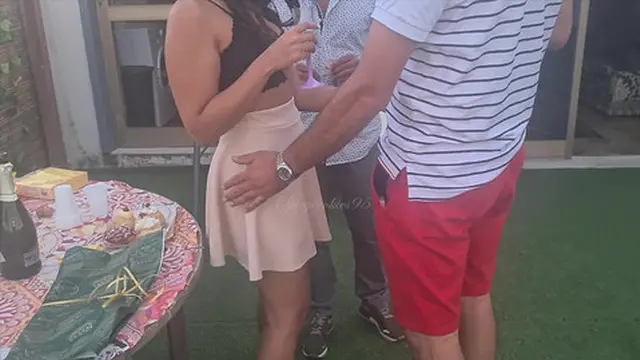 Party chaos as wife seduces two studs &mdash;  cuckold husband watches in heat